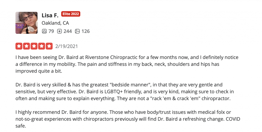 lgbtq chiropractor queer trans review 3